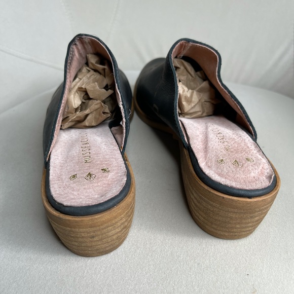 Musse & Cloud Heeled Leather Clog Mule Black Sz 7 - Picture 4 of 5